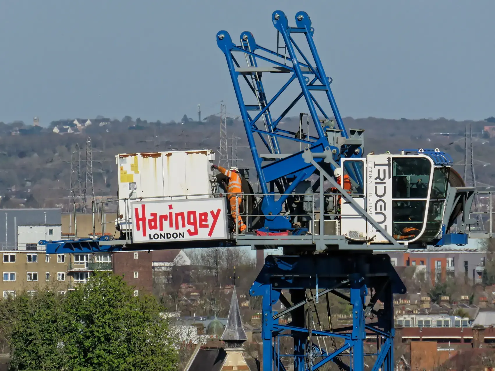 A tower crane on a building site in north London